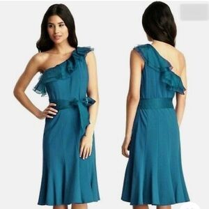 NWT NUE by Shani one shoulder organza ruffle dress size 4